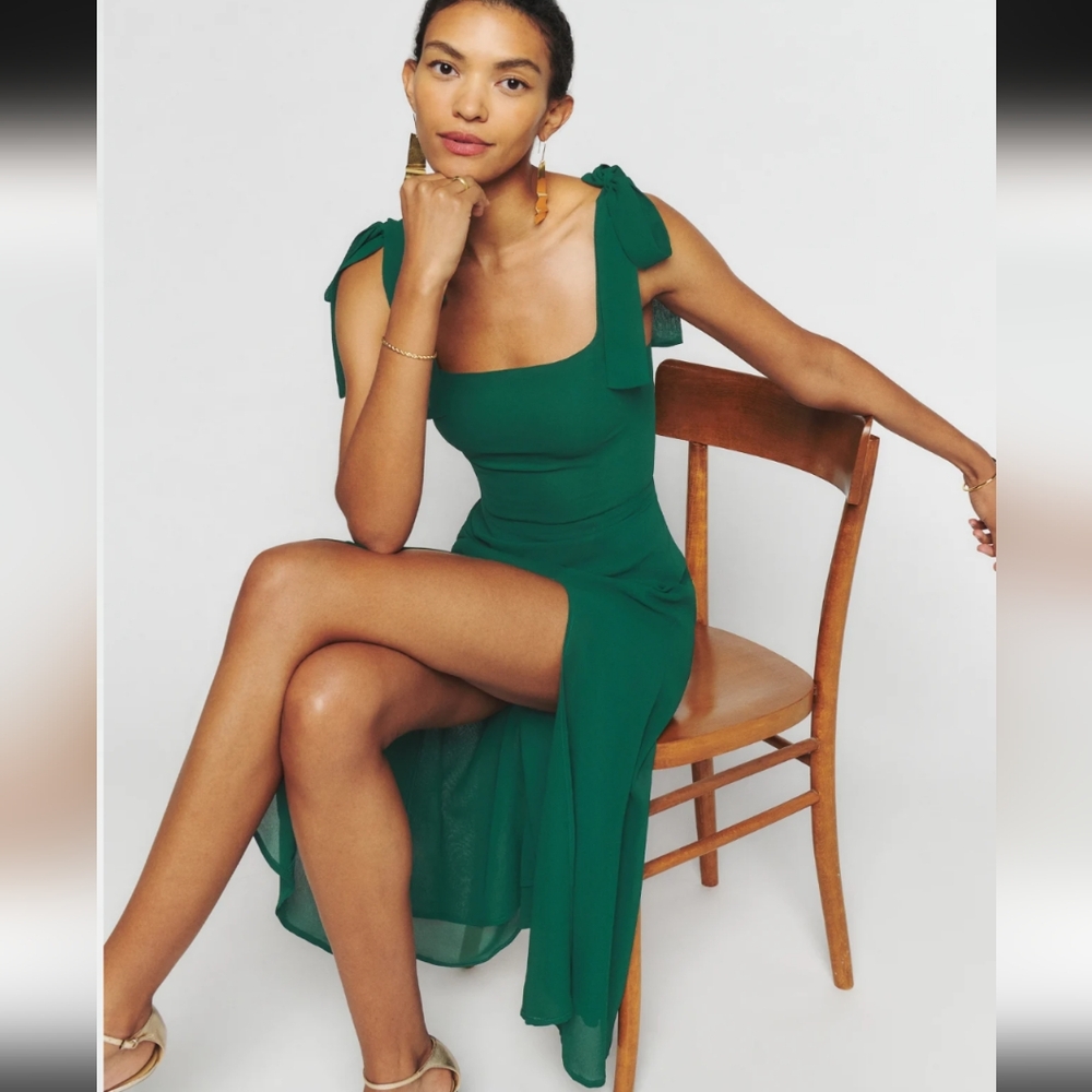Reformation Twilight Dress in Green - Picture 3 of 10